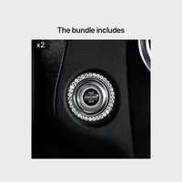 Zinc Alloy Ignition Button Cover with Sparkle Effect - "START STOP" Design, Plated, Easy Installation, Fits Most Vehicles, Ignition System Upgrade | Sparkling Button Cover | Glossy Finis