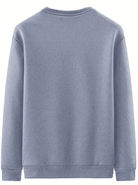 Men’s Solid Color Crew Neck Sweatshirt – Autumn & Winter