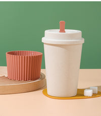 Travel Mug: Reusable Portable Coffee Cup/Wheat Straw Fiber Plastic Cup For Restaurants/cafes Eid Al-Adha Mubarak