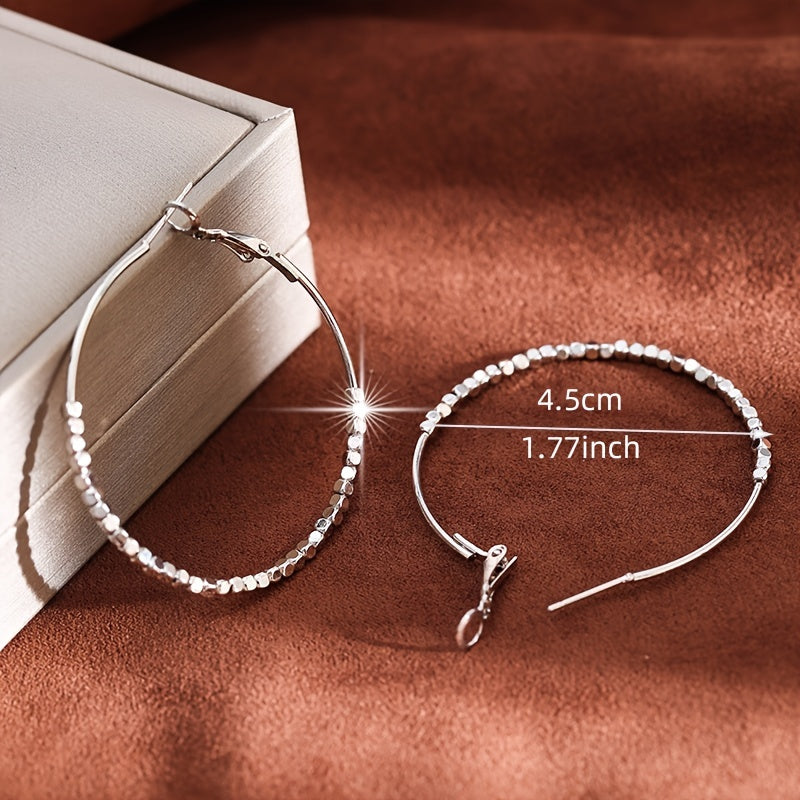 Cubic Beads Hoop Earrings – Elegant Gold-Plated Jewelry