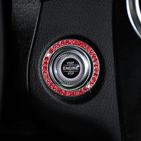 Zinc Alloy Ignition Button Cover with Sparkle Effect - "START STOP" Design, Plated, Easy Installation, Fits Most Vehicles, Ignition System Upgrade | Sparkling Button Cover | Glossy Finis