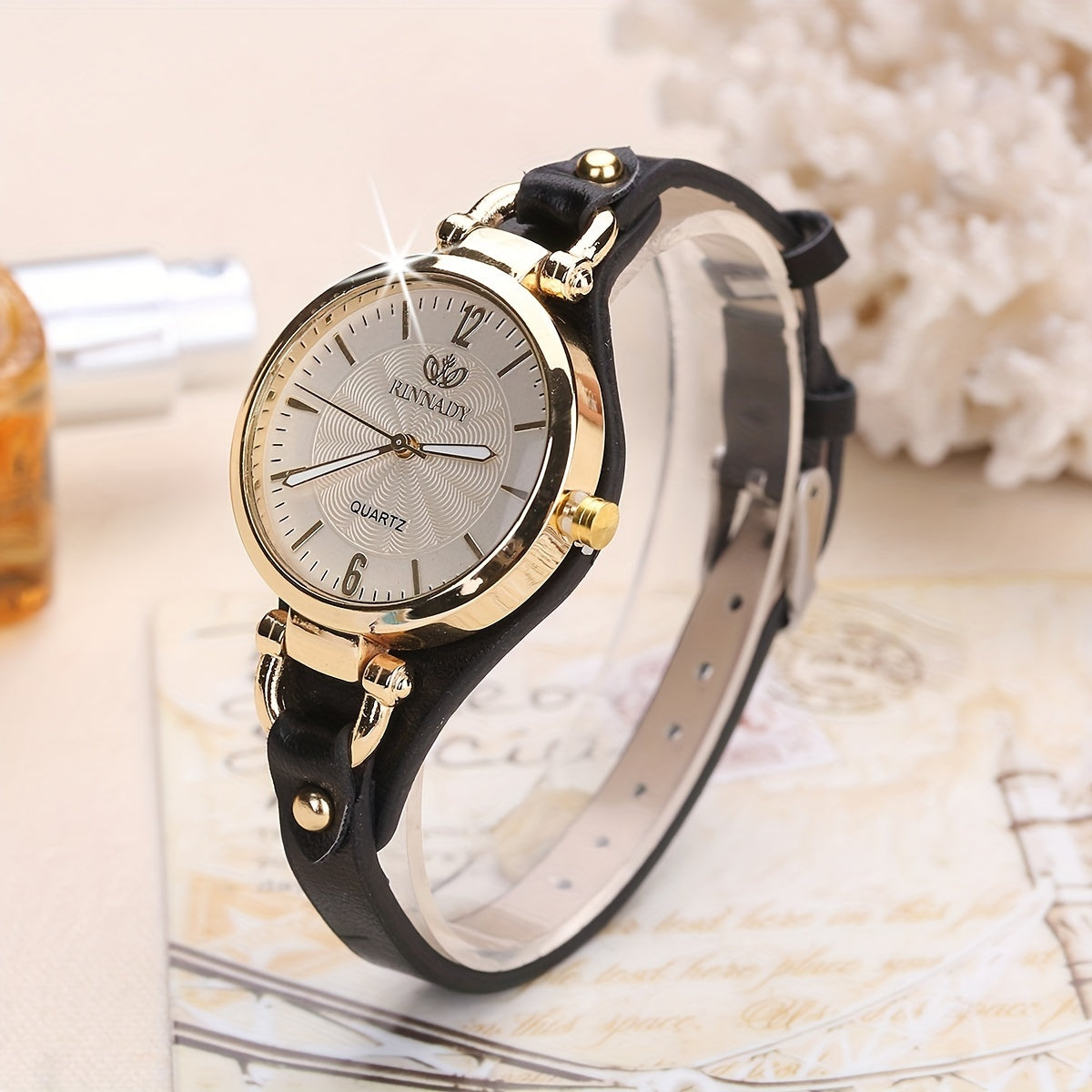 Elegant Quartz Ladies Watch – Boho Chic Leather Strap