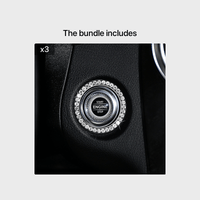 Zinc Alloy Ignition Button Cover with Sparkle Effect - "START STOP" Design, Plated, Easy Installation, Fits Most Vehicles, Ignition System Upgrade | Sparkling Button Cover | Glossy Finis