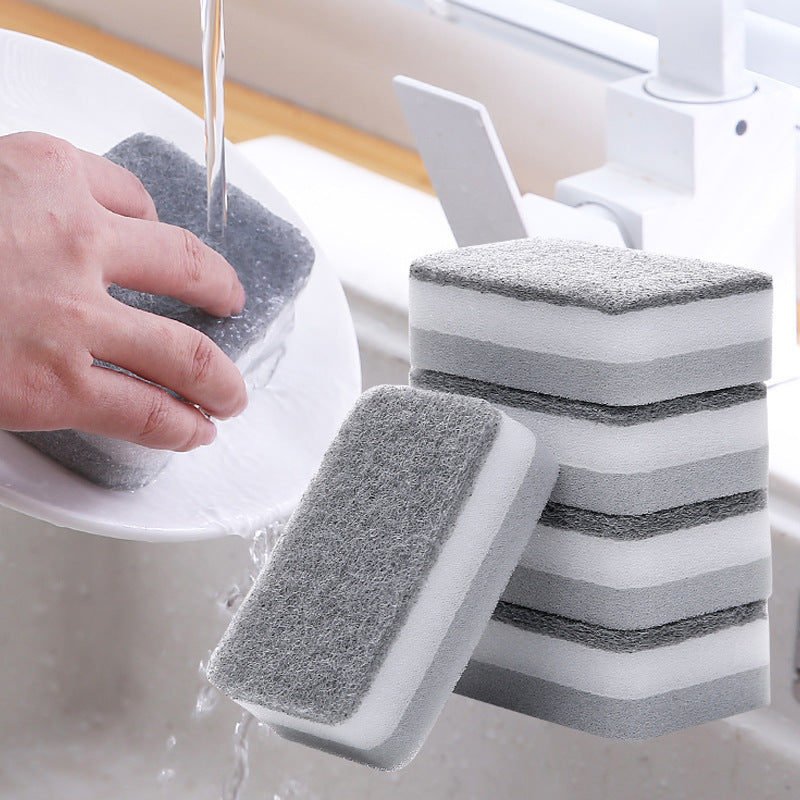 Double-Sided Cleaning Sponge – Microfiber Scouring Pad