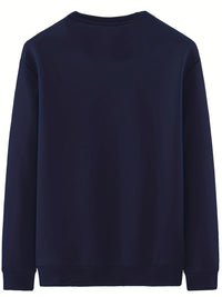 Men’s Solid Color Crew Neck Sweatshirt – Autumn & Winter