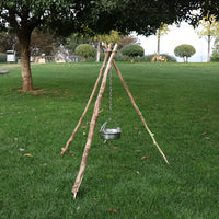 Portable Camping Gear and Equipment  Detachable Outdoor Barbecue Tripod Hanging Rack  Campfire Cooking Accessories Set