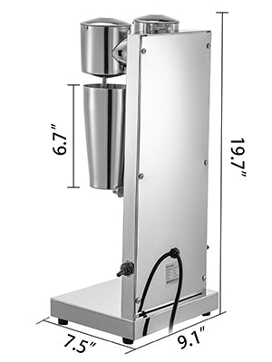 SucceBuy Milk Shake Machine 800ML Commercial Auto Double Cups Milkshaker Stainless Steel Shaking Maker Bubble Boba Drink Mixer