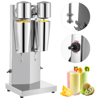 SucceBuy Milk Shake Machine 800ML Commercial Auto Double Cups Milkshaker Stainless Steel Shaking Maker Bubble Boba Drink Mixer